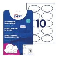 Avery Zweckform Zelfklevende textiel badges ovaal 85x50 mm wit  (L4882-20)