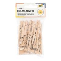 folia Pak met 48 houten knijpers Natuur