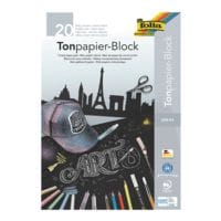 folia Blok gekleurd papier 130 g/m zwart A4 20 bladen