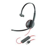 Poly Headset Blackwire C3210 mono USB-A zwart / rood