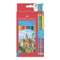 Faber-Castell Pak met 12 kleurpotloden Colour incl. 3 kleurpotloden Bicolor en puntenslijper