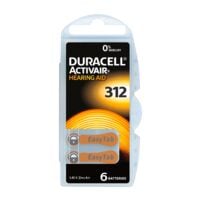 Duracell Pak met 6 batterijen voor gehoorapparaten DA312 / PR41