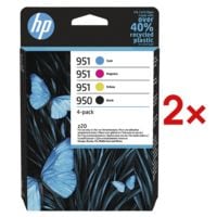 HP 2x Inktpatronenset HP 950 BK - HP 951 CMYK multipak, cyaan, magenta, geel, zwart - 6ZC65AE