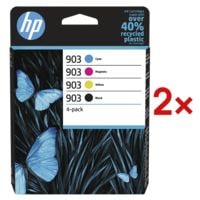 HP 2x Inktpatronenset HP 903 CMYK Multipak, cyaan, magenta, geel, zwart - 6ZC73AE