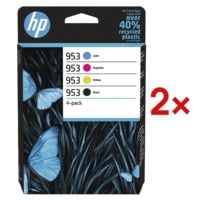 HP 2x Inktpatronenset HP 953 CMYK multipak, cyaan, magenta, geel, zwart - 6ZC69AE