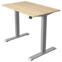 Kerkmann Zit-sta-tafel Move 1 100 cm, T-poot zilverkleur