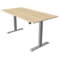 Kerkmann Zit-sta-tafel Move 1 160 cm, T-poot zilverkleur