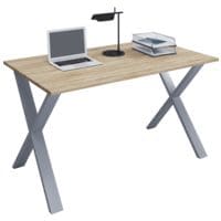 Vcm Bureau Lona 140 cm, X-onderstel zilver