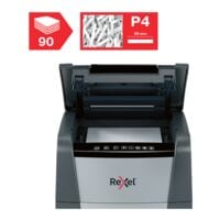papiervernietiger Rexel Optimum AutoFeed+ 90X, Veiligheidsklasse 4, snippers (4 x 28 mm), tot 90 bladen