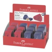Faber-Castell Pak met 12 dubbele puntenslijpers Sleeve rood / blauw
