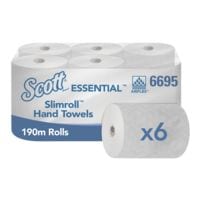Papieren handdoekjes Scott Essential Slimroll, wit van Airflex met eindeloos papier