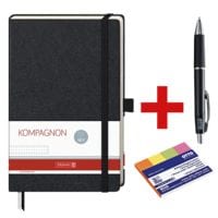 Brunnen notitieboek Kompagnon gelijk aan A5 incl. Bladwijzer 50 x 15 mm +  schwarz