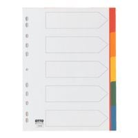 OTTO Office tabbladen, A4, blanco 5-delig, meerkleurig, kunststof