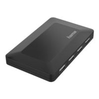 Hama USB 2.0 hub, 4 poorten, zwart incl. voeding