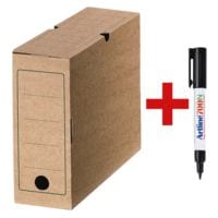 cartonia Archiefdoos natuur 10 cm breed - 10 stuks incl. permanent marker 700N