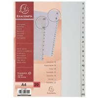 Exacompta tabbladen, A4, A-Z 20-delig, grijs, kunststof