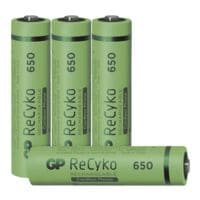 GP Batteries Pak van 4 oplaadbare batterijen ReCyko+ Micro / AAA / 650 mAh