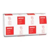 Papieren handdoekjes Katrin Non Stop M2 2-laags, wit, 24 cm x 24 cm van papier met Z-vouw - 4000 bladen (totaal)