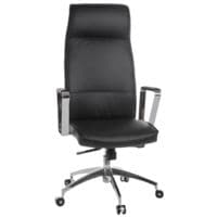 Directiestoel echt leer met hoge rugleuning Amstyle Verona met armleuningen