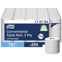 Tork Toiletpapier Universal 2-laags, wit - 70 rollen (7 pakken à 10 rollen) Tork Toiletpapier Universal 2-laags, wit - 70 rollen (7 pakken à 10 rollen)