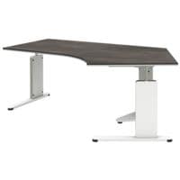 rhr Bureau Objekt Plus 217 cm, L-onderstel wit/alukleur, 120  hoek rechts