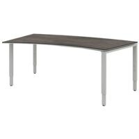 rhr Bureau Objekt Plus 200 cm, 4 poten aluminium kleur