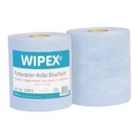 WIPEX Pak met 2 papieren reinigingsdoekjesrol BlueTech blauw 2-laags 22 x 36 cm (2 x 500 bladen)