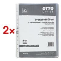 2x OTTO Office Budget folderhoesje A4 glashelder, bovenaan open - 100 stuk(s)