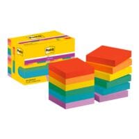 12x Post-it Super Sticky blok herkleefbare notes  Playful Collection 4,76 x 4,76 cm, 1080 bladen (totaal) 622-12SS-PLAY