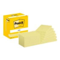12x Post-it Notes blok herkleefbare notes  Notes 655 12,7 x 7,6 cm, 1200 bladen (totaal), geel
