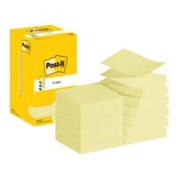 12x Post-it Notes 7,6 x 7,6 cm, 100 bladen (totaal), geel