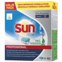 Sun Pak met 102 vaatwastabletten Pro Formula All-in-1 Professional
