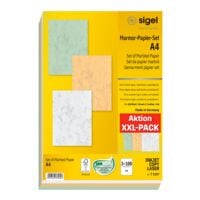 SIGEL XXL-pak 300 bladen marmerpapierset 3 kleuren - 90 g/m