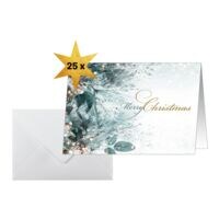 kerstkaarten SIGEL Eucalyptus magic, A6 liggend, met envelop, 25 stuk(s)
