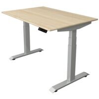 Kerkmann Zit-sta-tafel Move 4 120 cm, T-poot zilverkleur