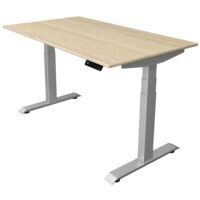 Kerkmann Zit-sta-tafel Move 4 140 cm, T-poot zilverkleur