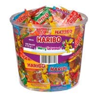 Haribo Pak met 100 stuks fruitgummie minizakjes Merry Christmas Minis