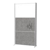 MAUL Scheidingswand MAULconnecto 2 akoestische panelen donkergrijs + 1 whiteboardpaneel met voet