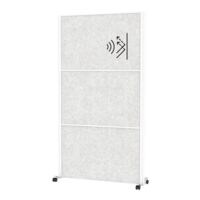 MAUL Scheidingswand MAULconnecto 3 akoestische panelen lichtgrijs met rolvoet