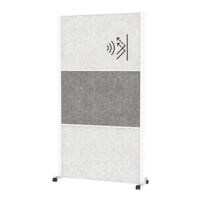 MAUL Scheidingswand MAULconnecto 3 akoestische panelen 2 lichtgrijs + 1 donkergrijs met rolvoet