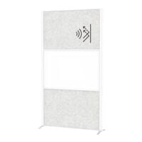 MAUL Scheidingswand MAULconnecto 2 akoestische panelen lichtgrijs + 1 whiteboardpaneel met voet