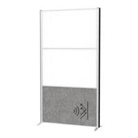 MAUL Scheidingswand MAULconnecto 2 whiteboard panelen + 1 akoestisch paneel donkergrijs met voet