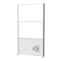 MAUL Scheidingswand MAULconnecto 2 whiteboard panelen + 1 akoestisch paneel lichtgrijs met voet