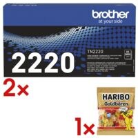 Brother 2x printcartridge TN-2220 incl. vruchtengom Goldbren