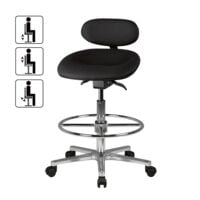 Amstyle Werkstoel �Louisiana� zwart vlakke zitting