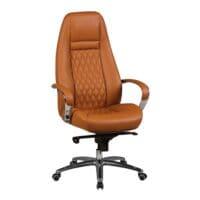 Directiestoel van echt leer Amstyle Austin met armleuningen