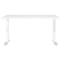 Germania In hoogte verstelbaar bureau (mechanisch) Mailand 140 cm, L-onderstel GH = zwart, WS = wit