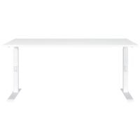 Germania In hoogte verstelbaar bureau (mechanisch) �Mailand� 160 cm, L-onderstel GH = zwart, WS = wit