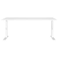 Germania In hoogte verstelbaar bureau (mechanisch) �Mailand� 180 cm, L-onderstel GH = zwart, WS = wit