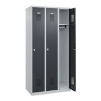 CP garderobekast Basis PLUS, 3x1, staal, vloerstaand, 90 x 185 cm